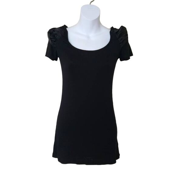 Guess by Marciano Black Puff Short Sleeves Top Size XS - Picture 1 of 12